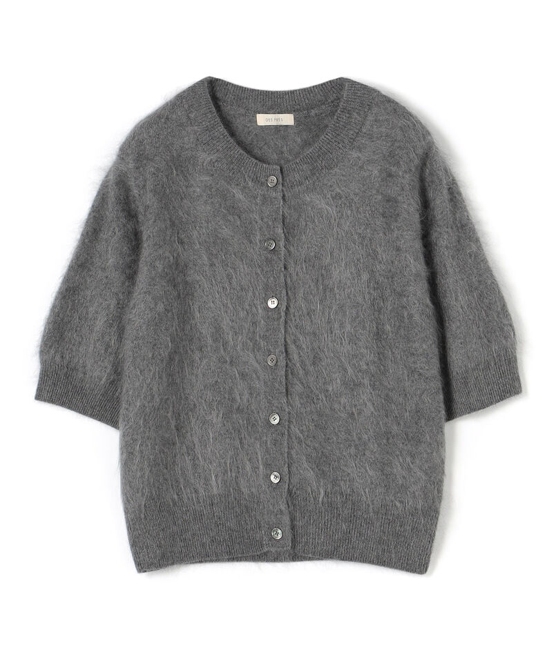 ピュアカシミヤファー ハーフスリーブカーディガン