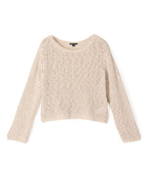 コットンリネンオープンワーク クルーネックプルオーバー WVP3093