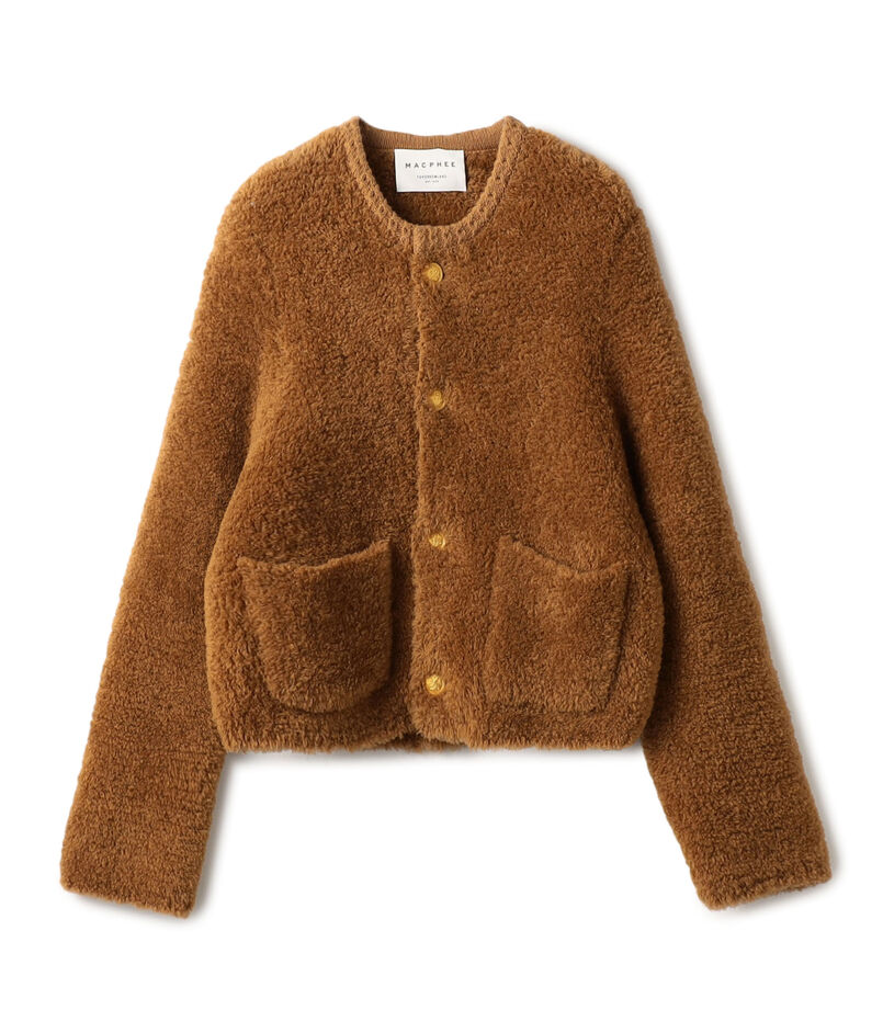 ■ムートン クルーネックカーディガン