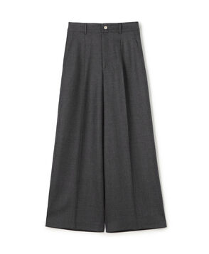 ■ウールナチュラルストレッチ タックストレートパンツ