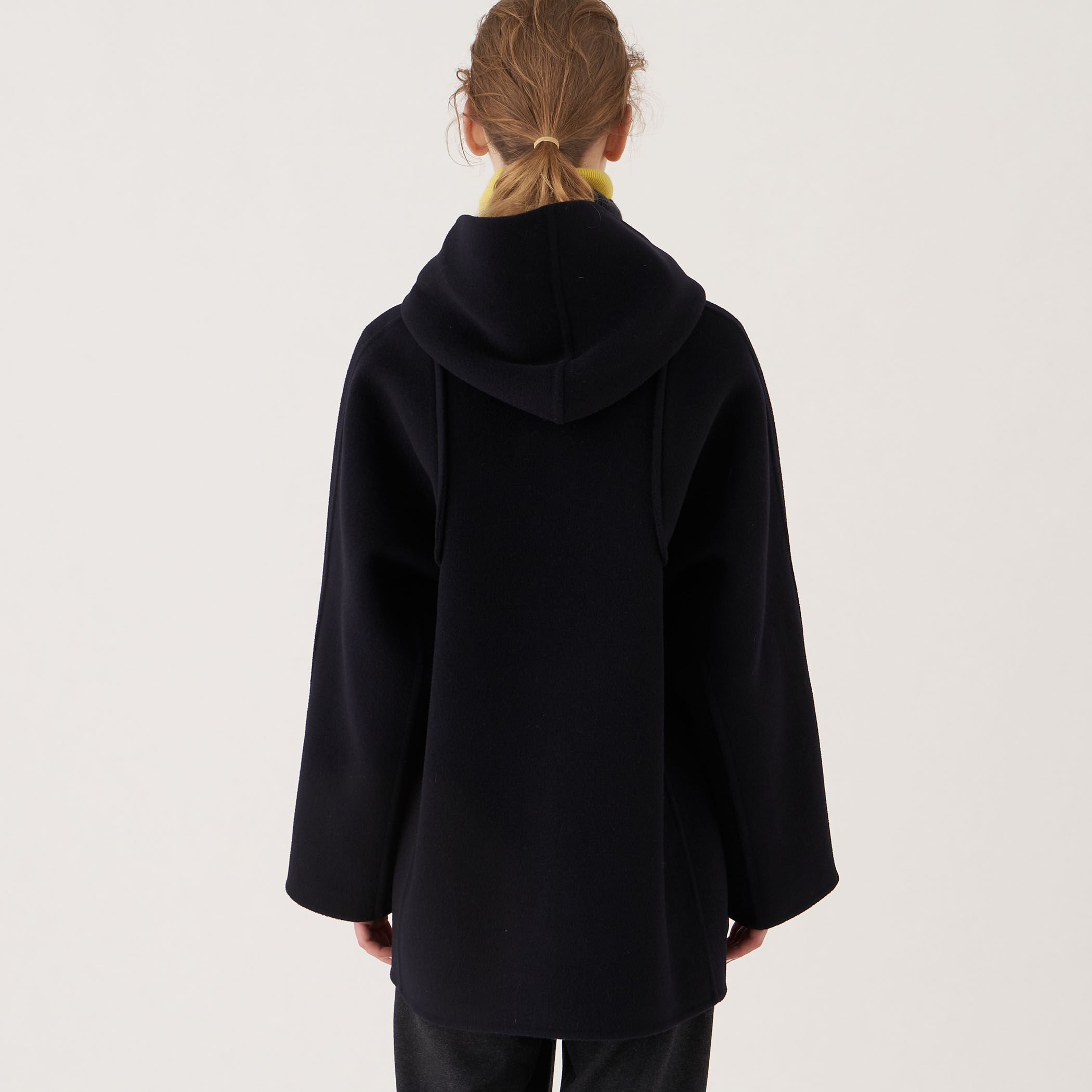 GALERIE VIEウールカシミヤダブルフェイス フーデットコート 送料無料】ウールカシミヤダブルフェイス フーデットコート