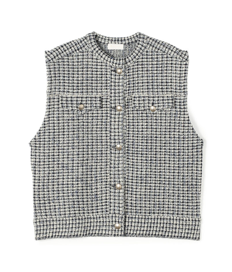 ミックスツイード ショートベスト