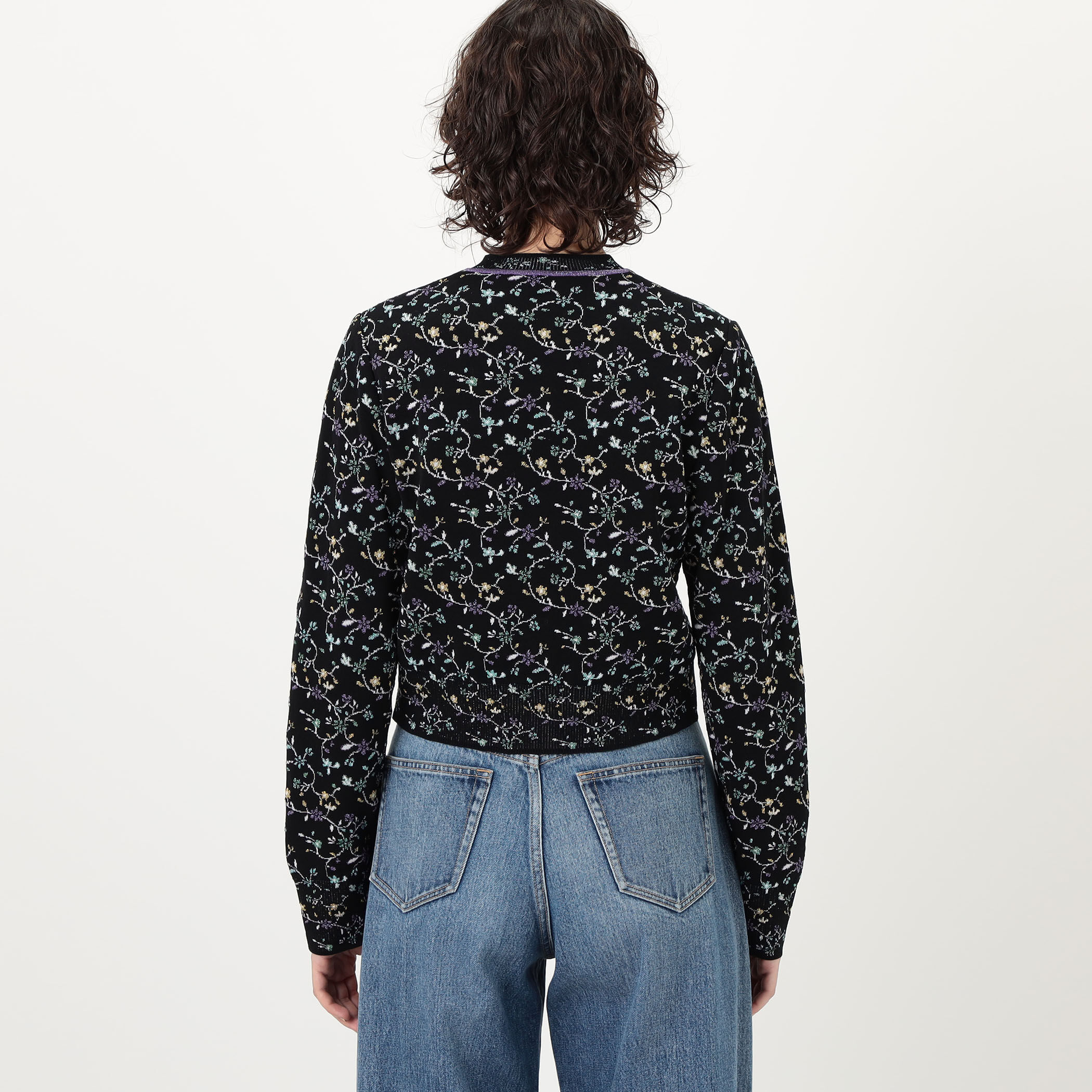 限定値下◆mame kurogouchi コットンニットジャケット カーディガン Mame Kurogouchi Floral Motif Glitter Knit Cardigan