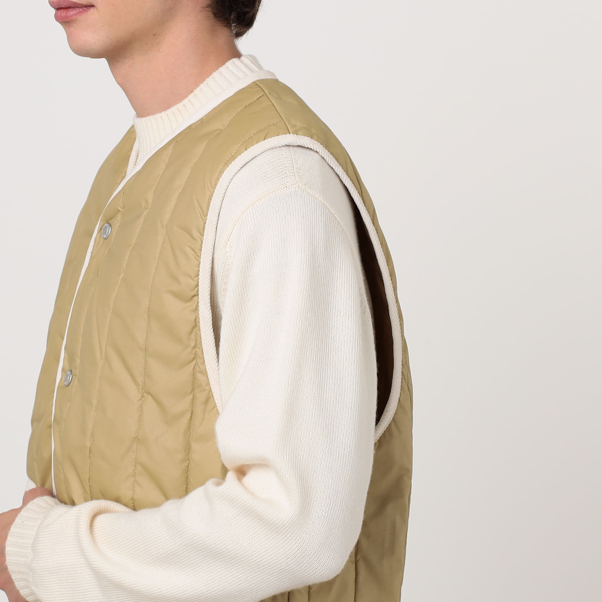 LAVENHAM STUDIO GILET ピグメントダイ バーティカルキルティング