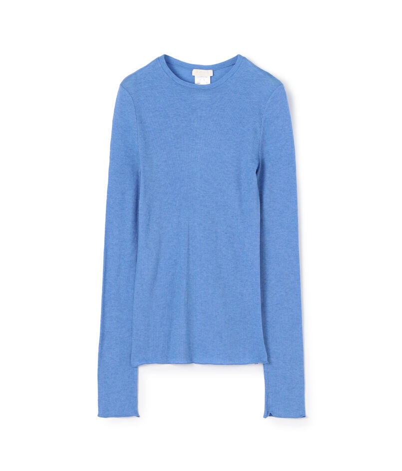 コットンシルクリブ クルーネックプルオーバー
