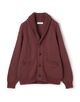 リネンコットン ショールカラー ニットカーディガン