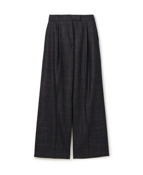 SILK AIR PANE タックワイドパンツ