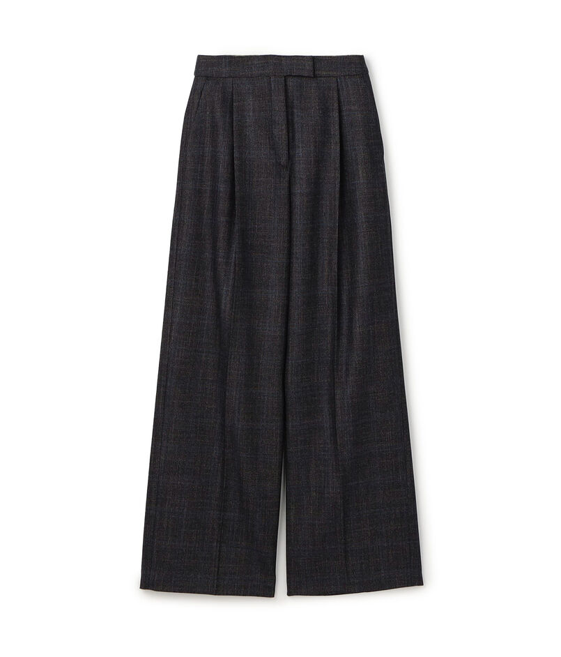 SILK AIR PANE タックワイドパンツ