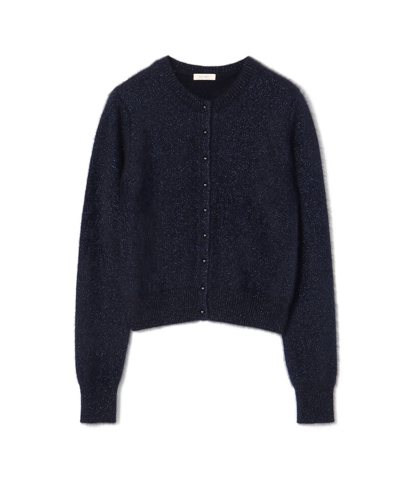 フォックスカシミヤ クルーネックカーディガン