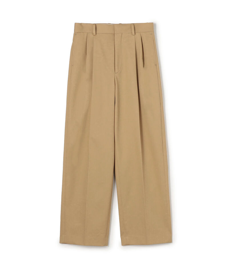 コットンチノ タックストレートパンツ