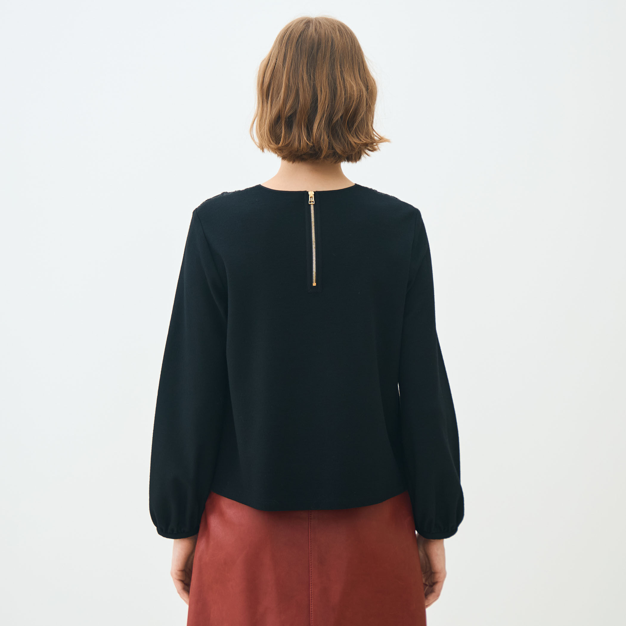 ブラックコンビネーション カットソーコンビプルオーバー