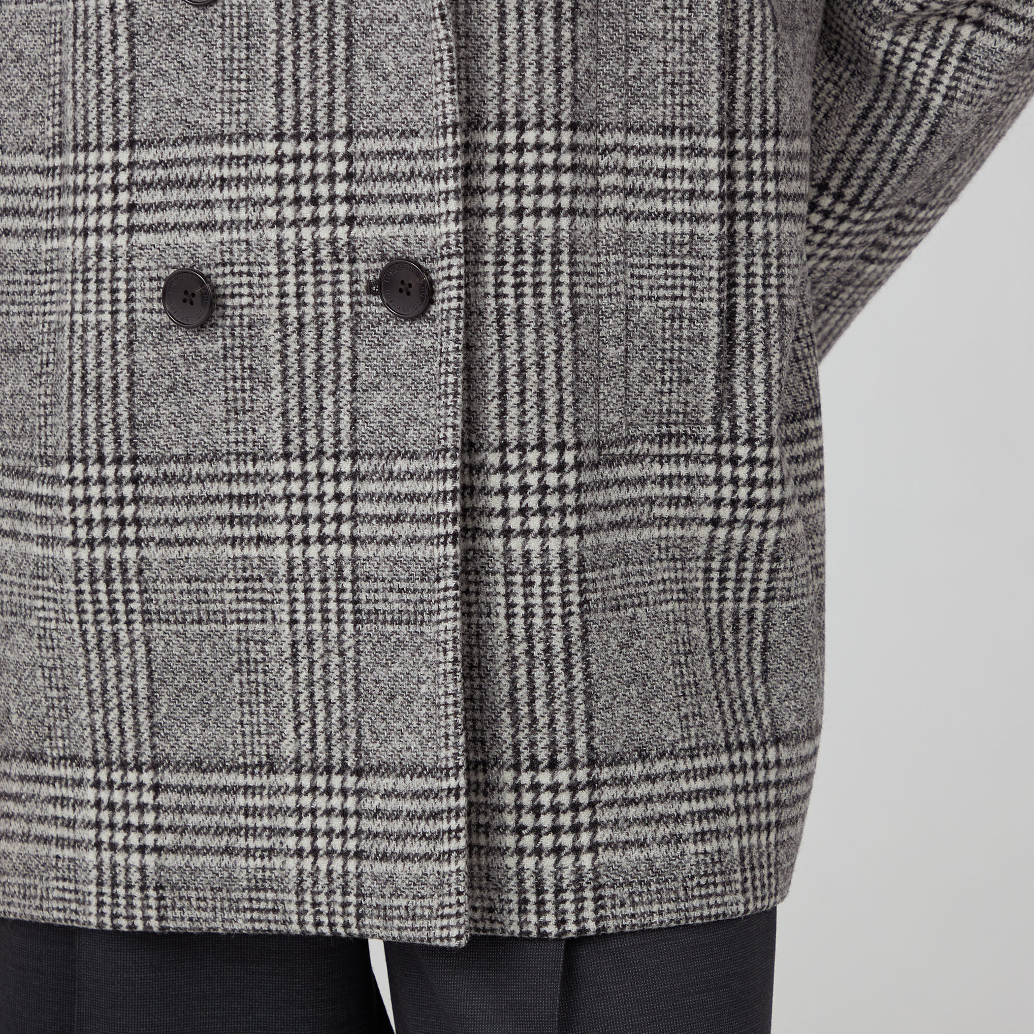 ウールカシミヤグレンチェック ショートコート｜トゥモローランド 公式通販