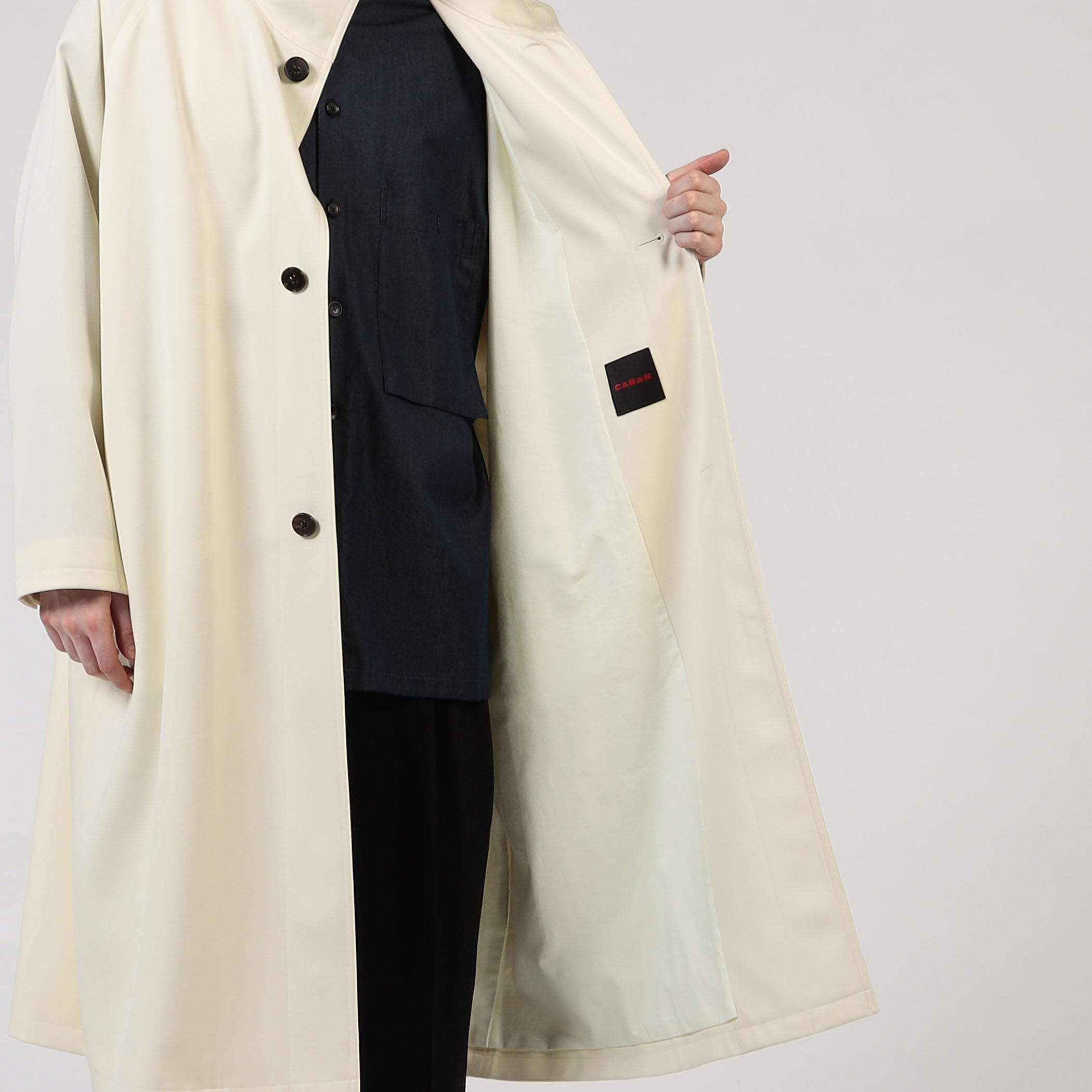 CABaN ウールコート M ブラック CABaN ウールギャバジン スタンドカラーコート （ステンカラー