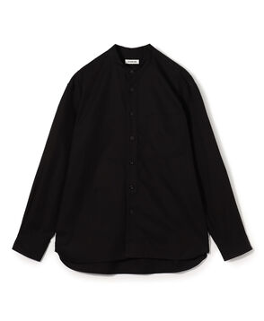 コットンギャバジン バンドカラーシャツ