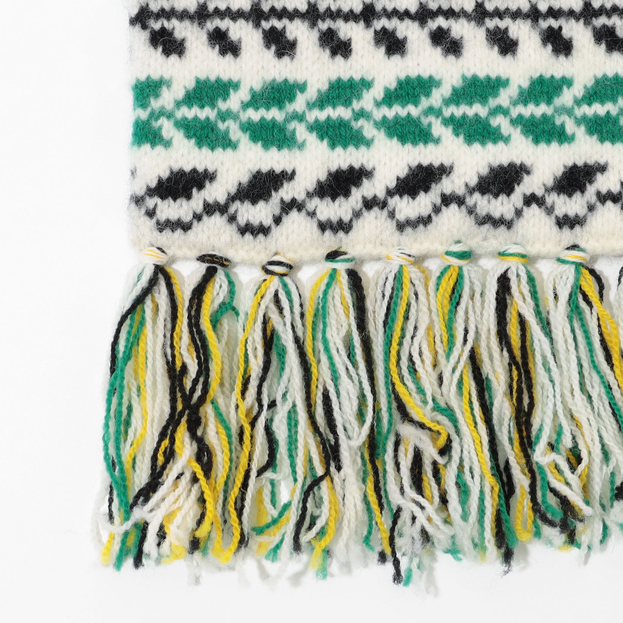 Mai Tai ラムズウール ダブルジャガード フリンジマフラー