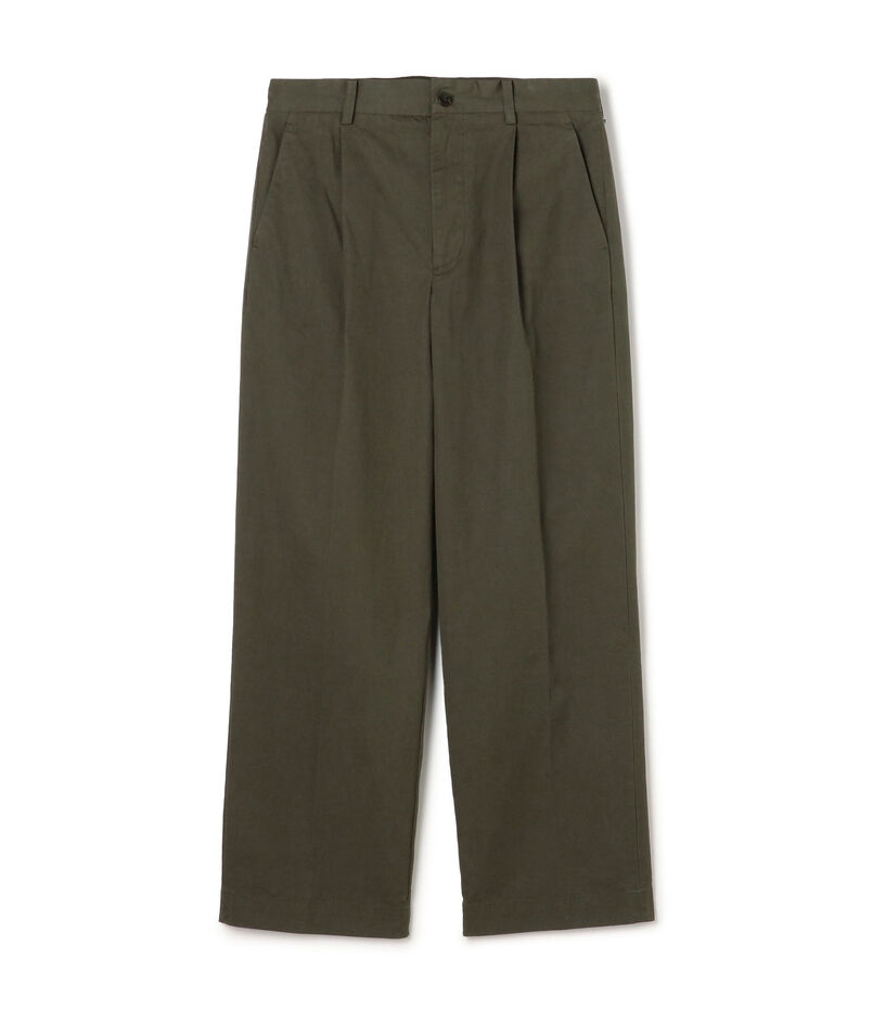 ■60/3 コットンオックスフォード 1プリーツバレルパンツ