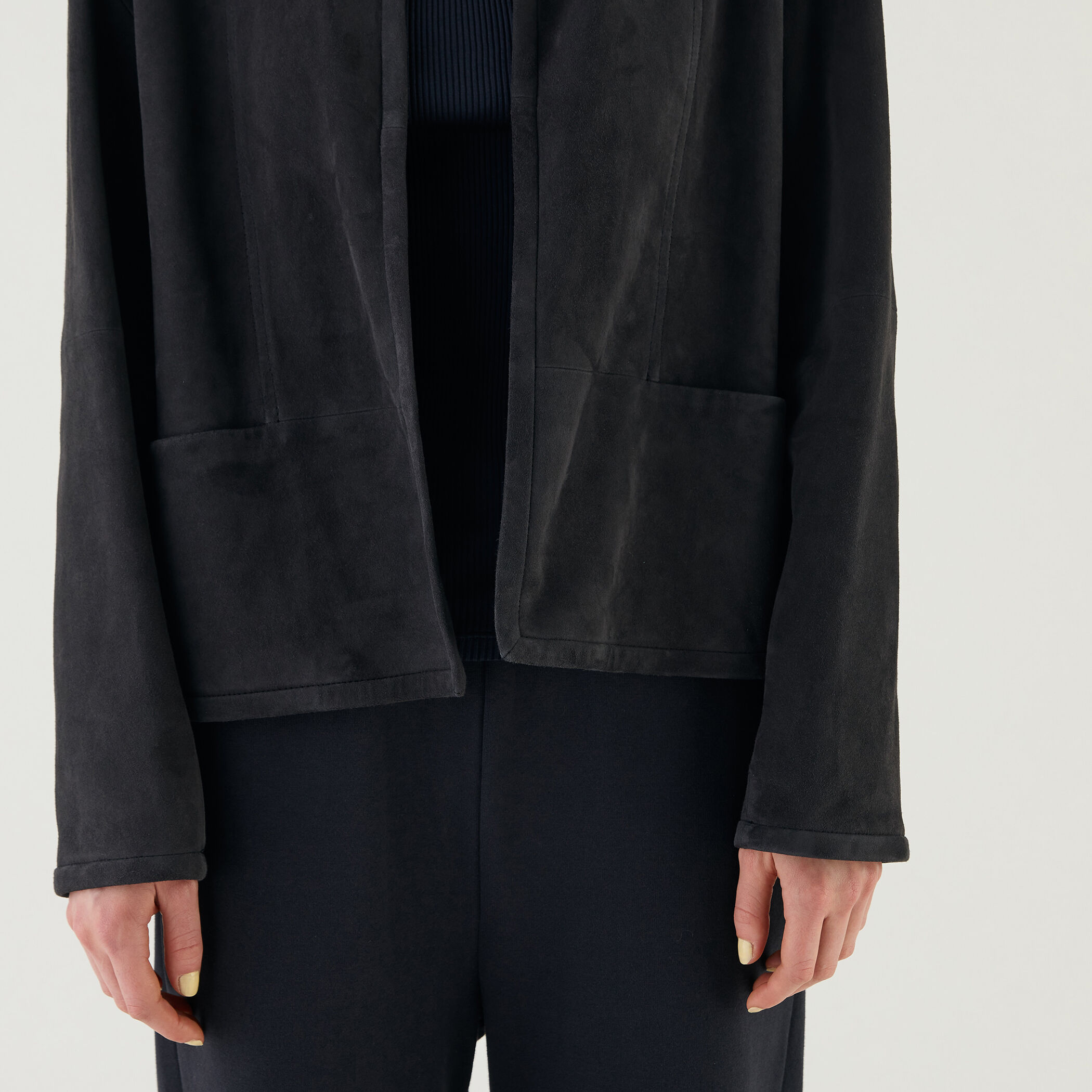 新品】スエード調ジャケット ブラック GALERIE VIE ¥55,000 ゴート