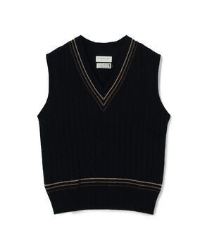 【別注】RICHMOND KNITWEAR ウールケーブル Vネックベスト