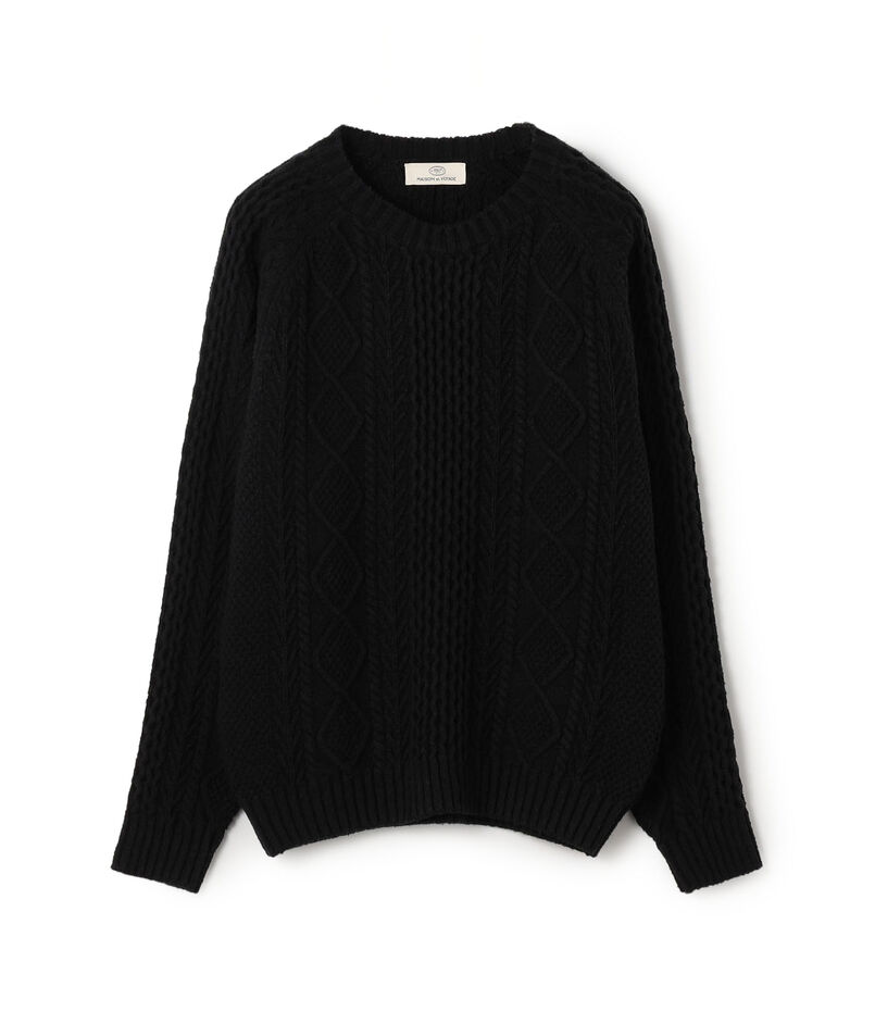 シルク フィッシャーマンニット