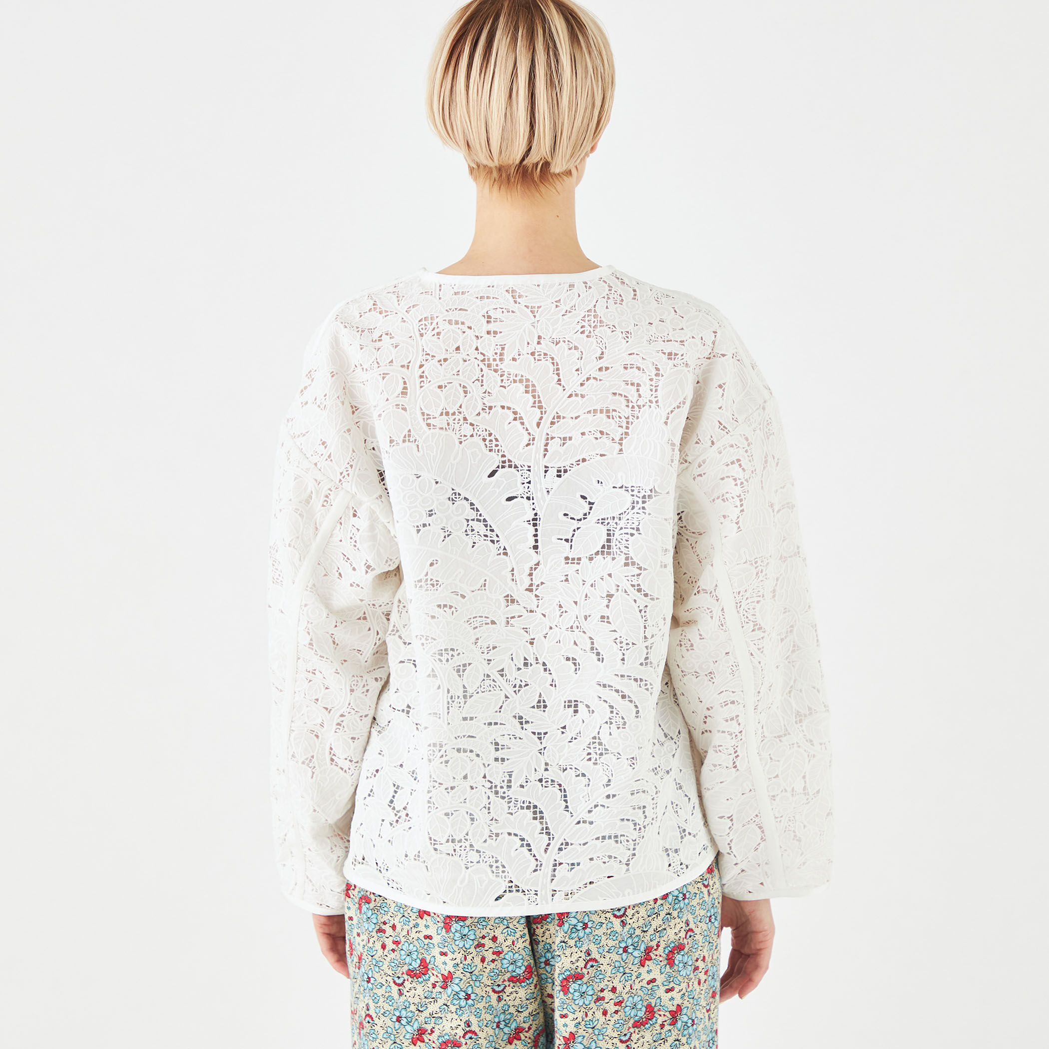 ソレイアード トゥモローランド ポリエステルプリント ノーカラージャケット 総柄 ソレイアード トゥモローランド ポリエステルプリント ノーカラー