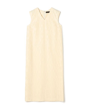 シャイニーカットジャカード Vネックワンピース