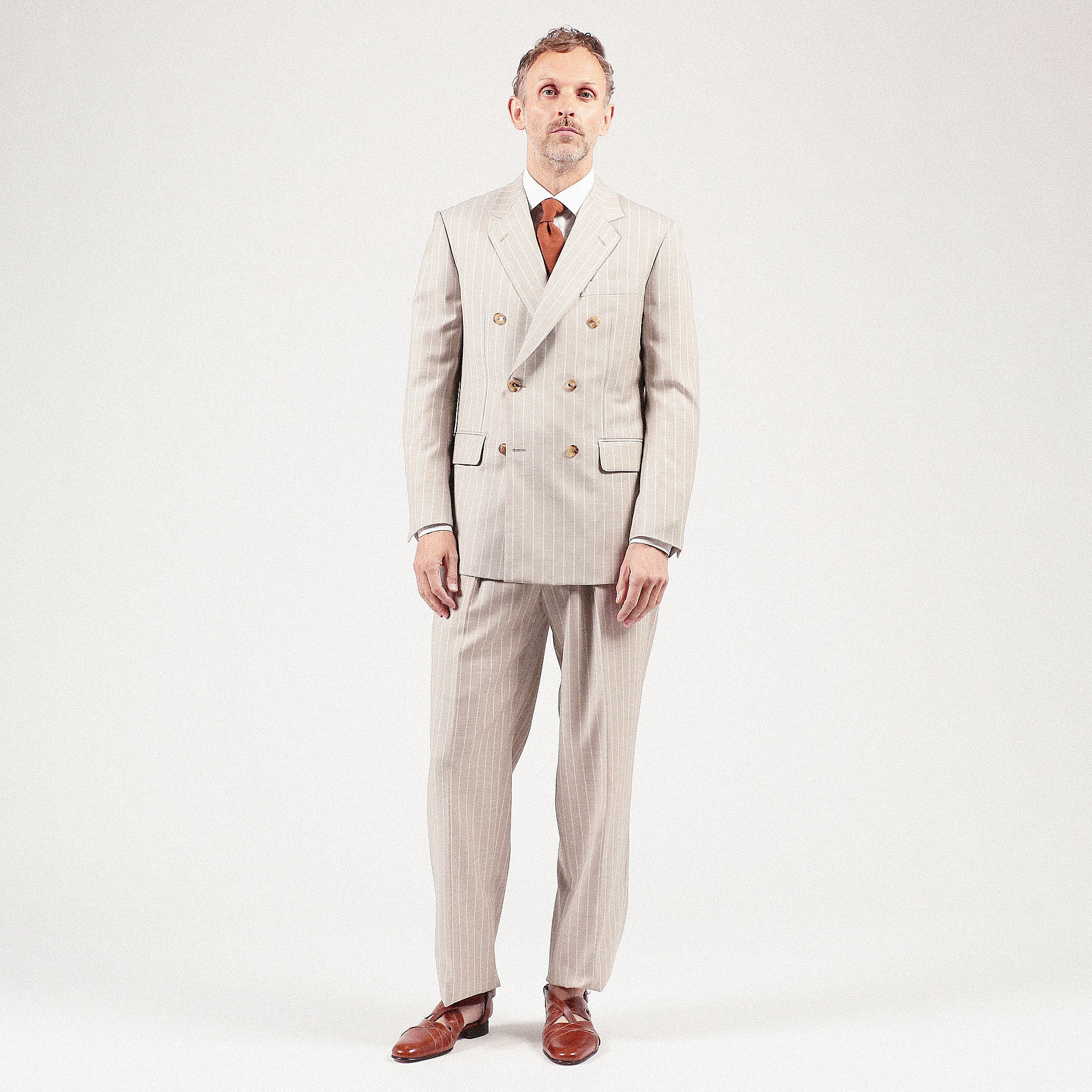 ウール ダブル6Bストライプジャケット Amadeus365｜トゥモローランド