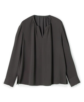 【WEB先行予約】マットサテン ギャザーネックブラウス