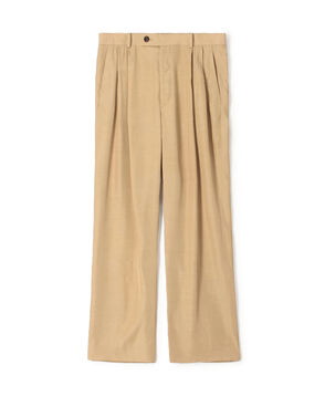CABaN レーヨンシルクツイル 2タックワイドテーパードパンツ