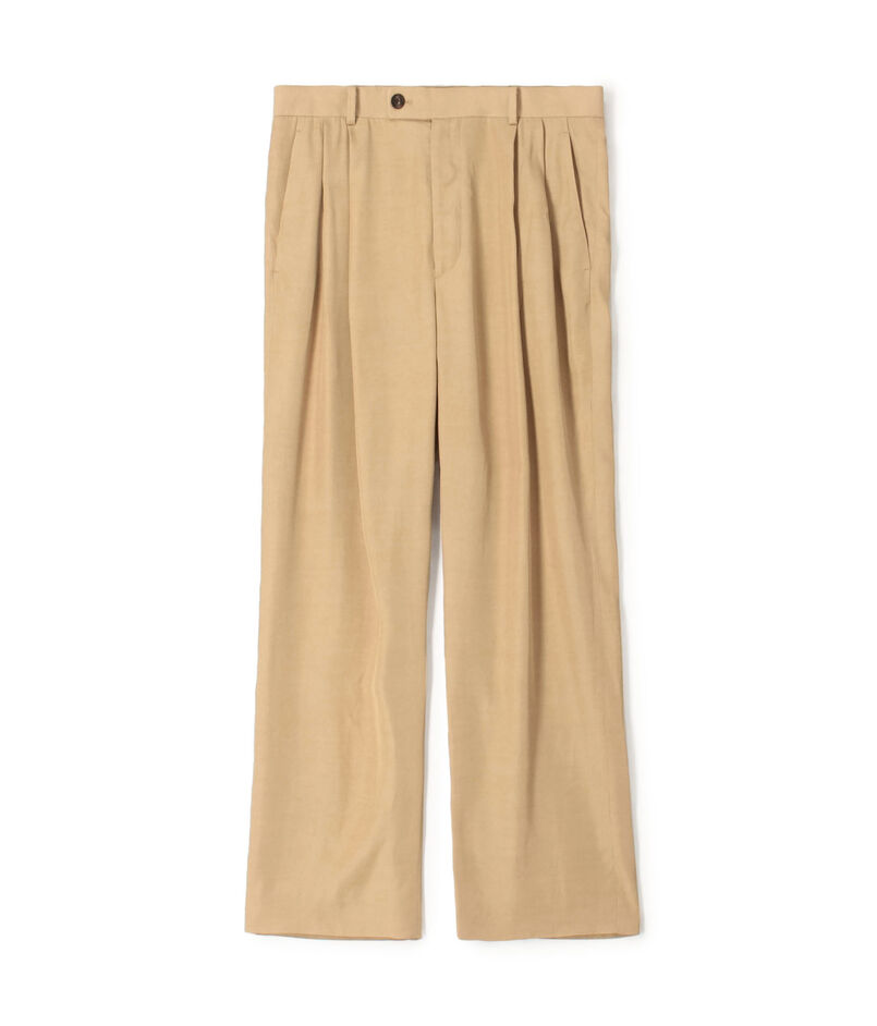 CABaN レーヨンシルクツイル 2タックワイドテーパードパンツ