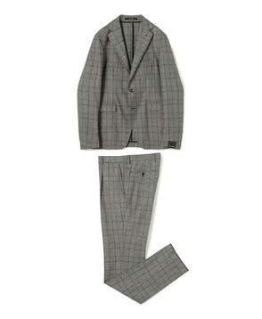 【別注】TAGLIATORE ウールサキソニーチェック シングルブレステッド2Bスーツ