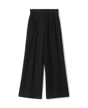 ウェットリネン タックワイドパンツ