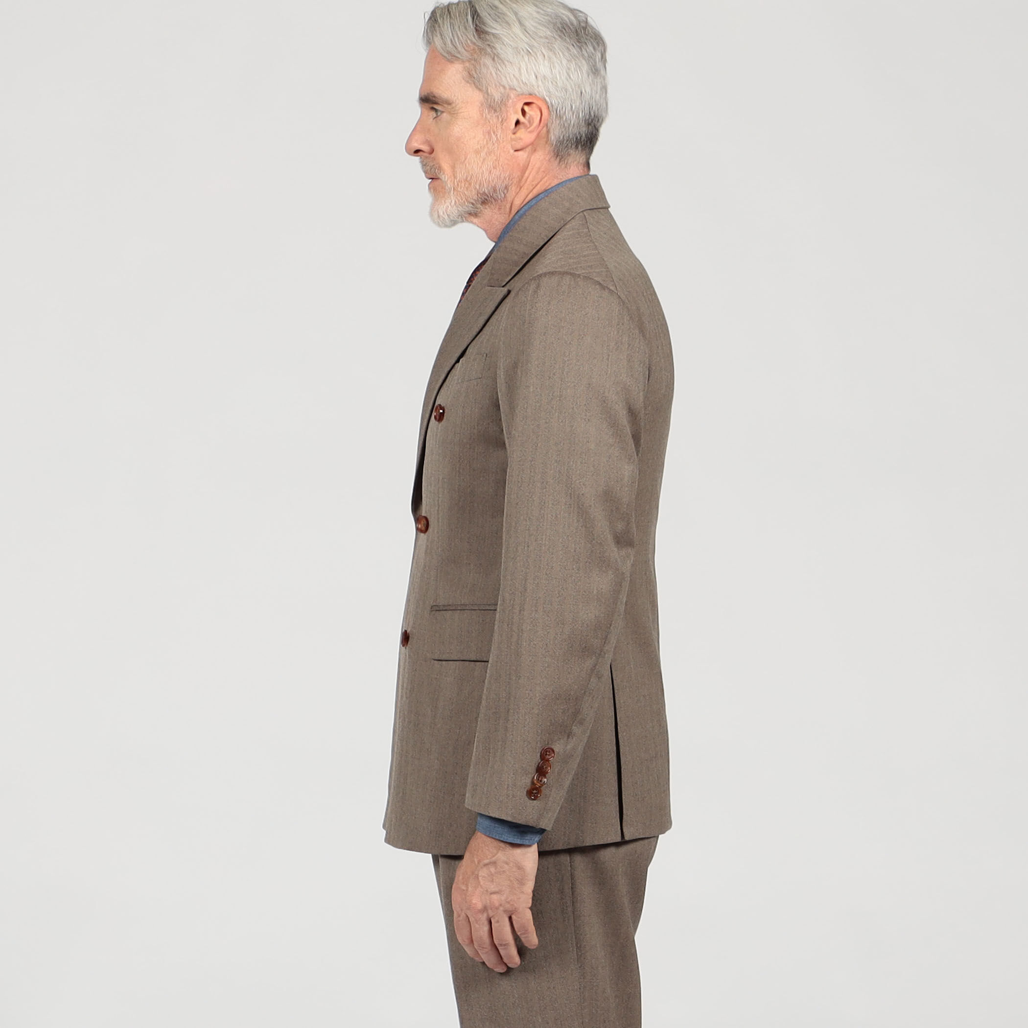 ウールヘリンボーン ダブルブレステッド6Bジャケット