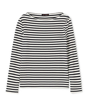 コットンフライスボーダー ロングスリーブプルオーバー