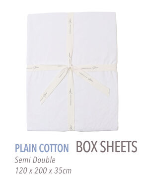 プレーンコットン ボックスシーツ（セミダブル）