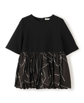 コードステッチプリント コンビバルーンプルオーバー