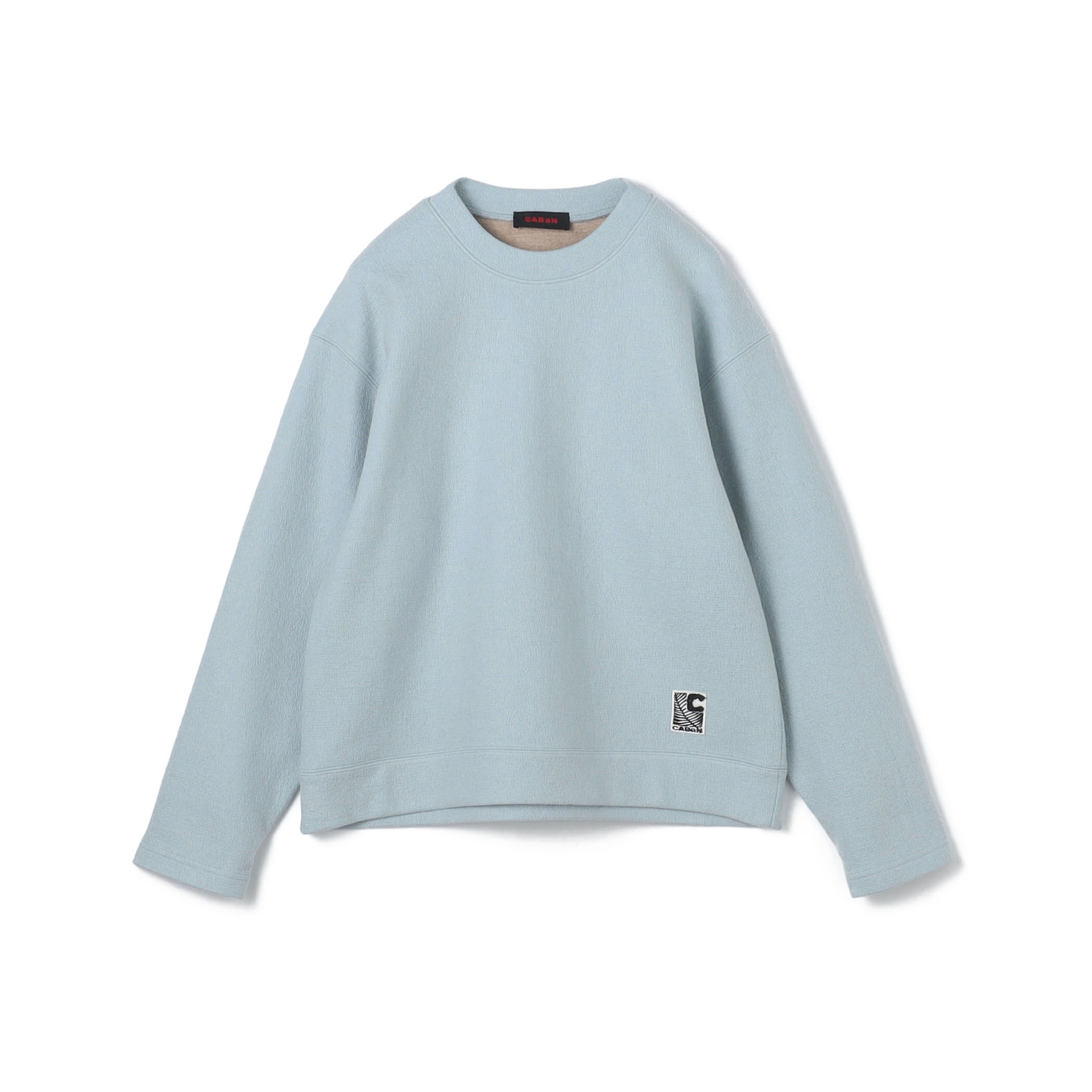 CABaN ウールコットンダブルフェイス クルーネックプルオーバー ライトブルー CABaN ウールコットンダブルフェイス クルーネックプルオーバー