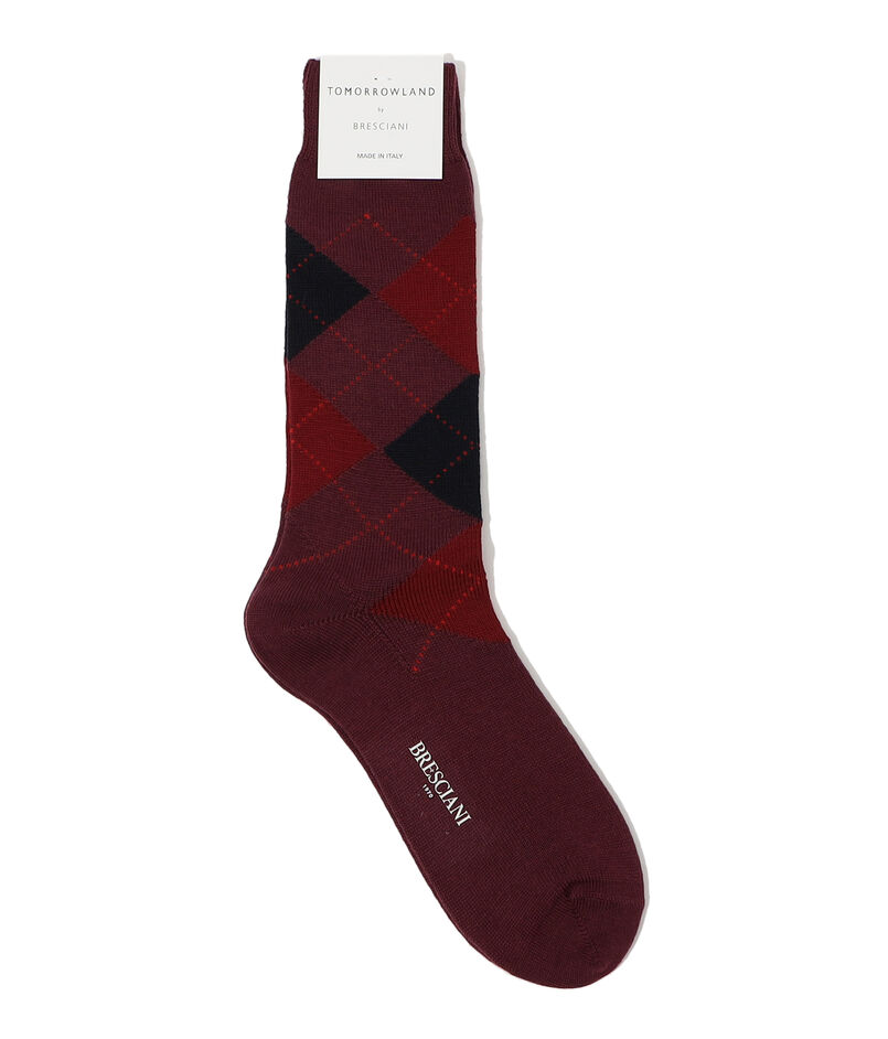 BRESCIANI ウールナイロン アーガイルソックス