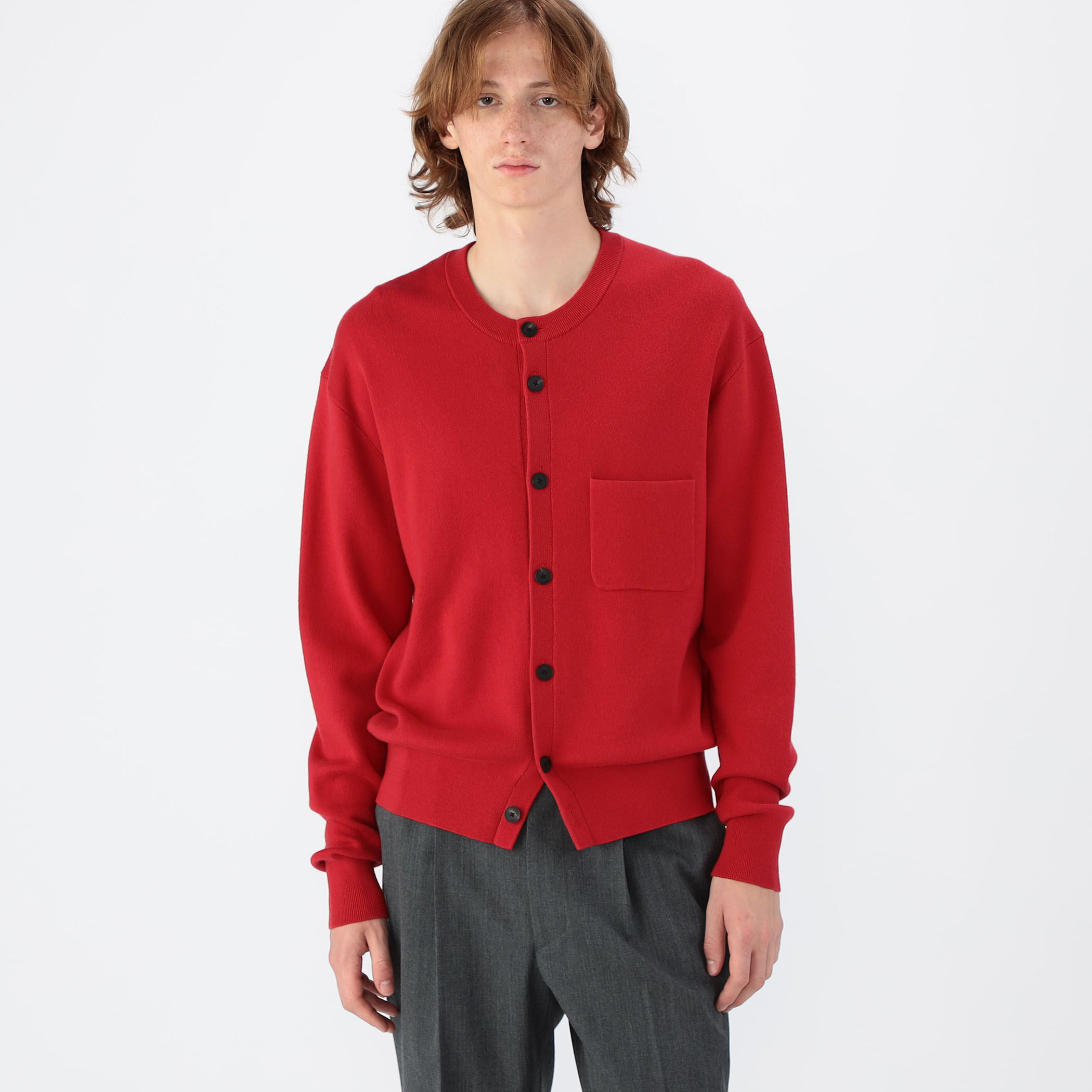 【美品】CABaN カーディガン CABaN コットンカシミヤ ポケットクルーネックカーディガン