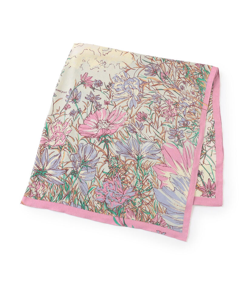 【別注】manipuri BLOOM GARDEN ウールシルク スカーフ