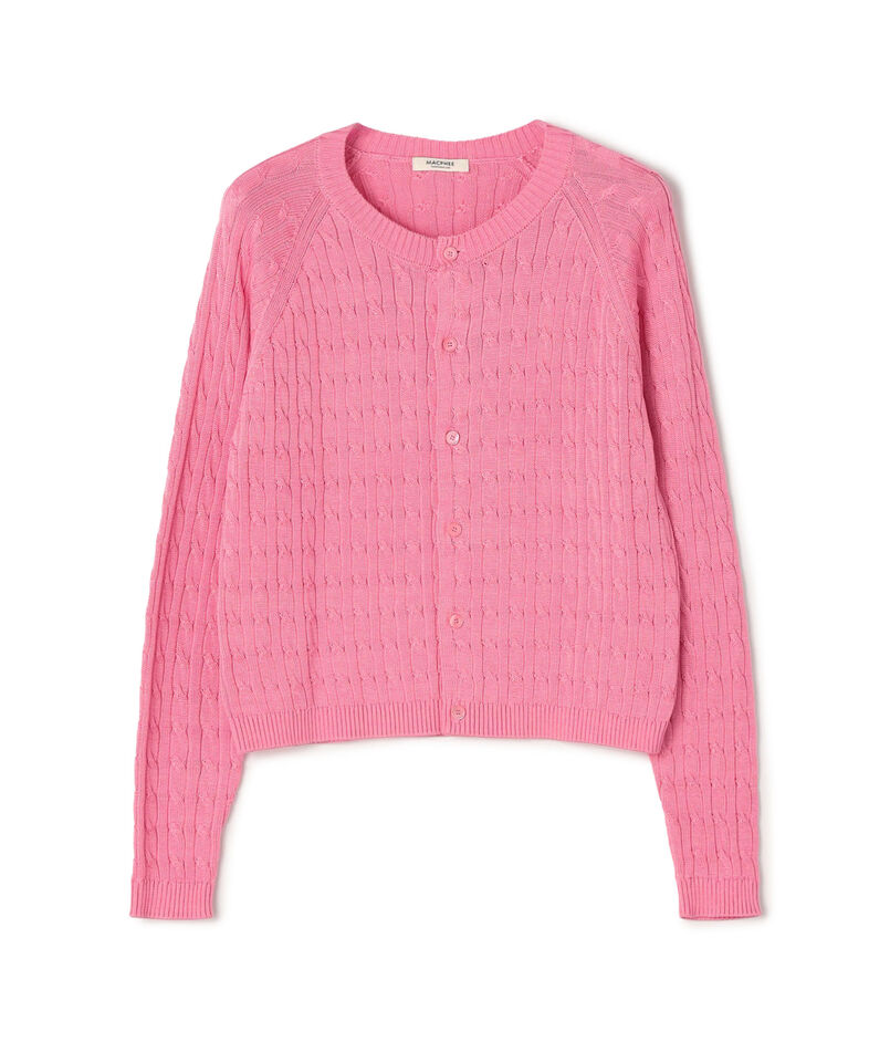 ギザケーブル クルーネックカーディガン