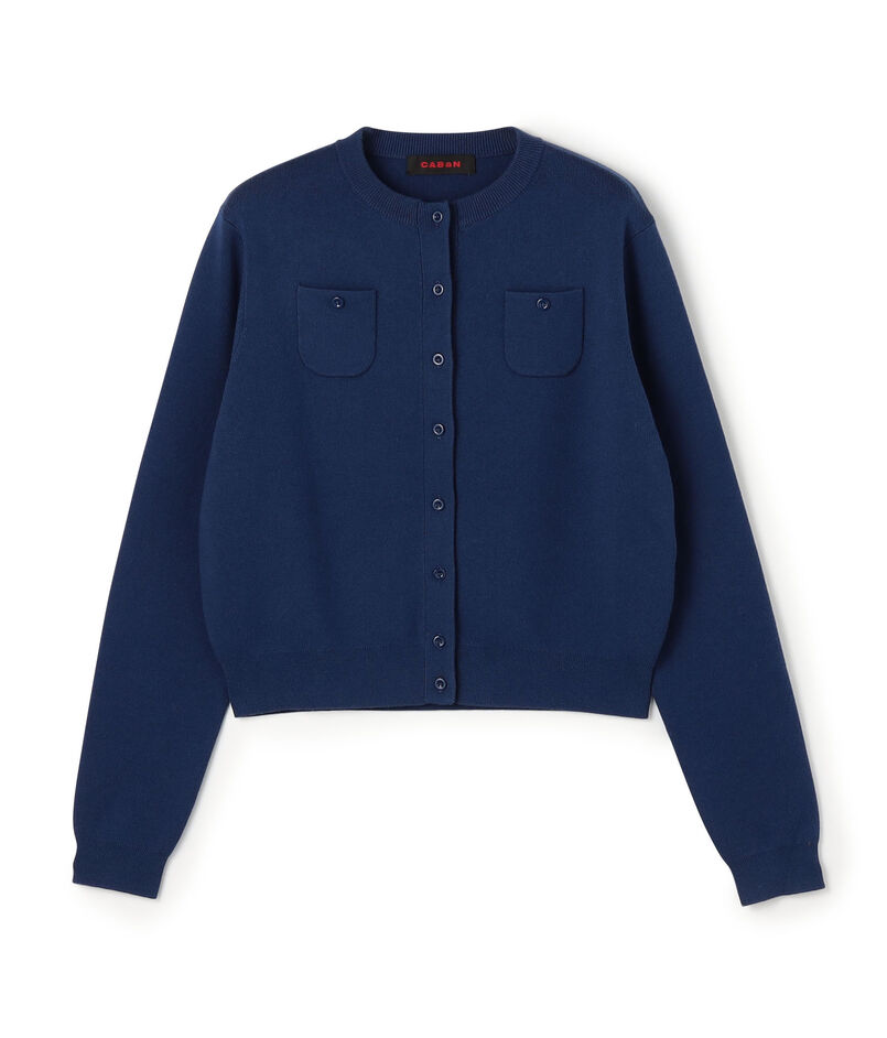 コットンカシミヤ クルーネックカーディガン