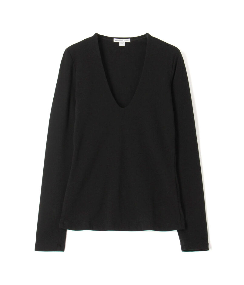 コットンストレッチ ディープVネックTシャツ WLSR3897