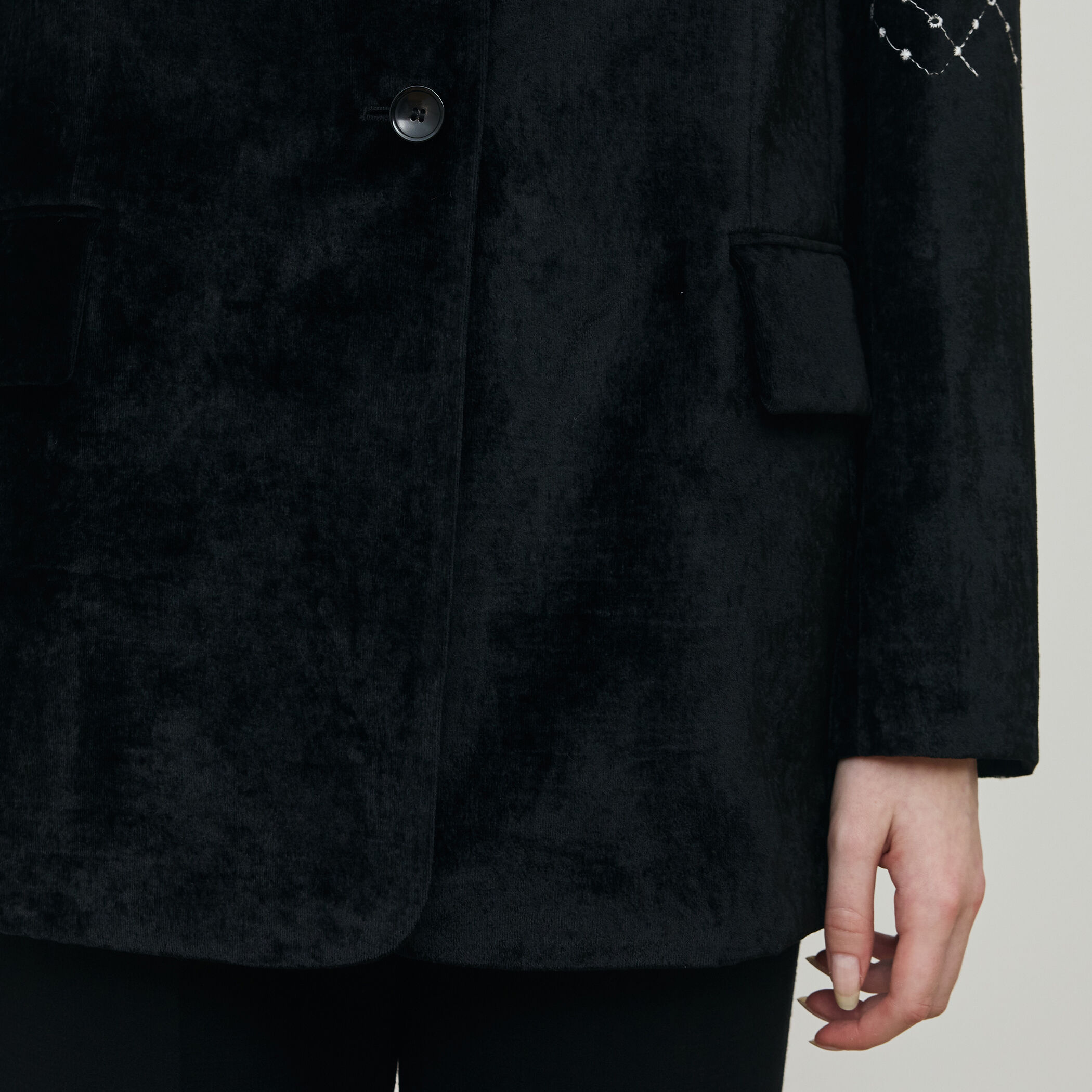 ダイアモンドゲージエンブロイダリー ピークドラペルジャケット