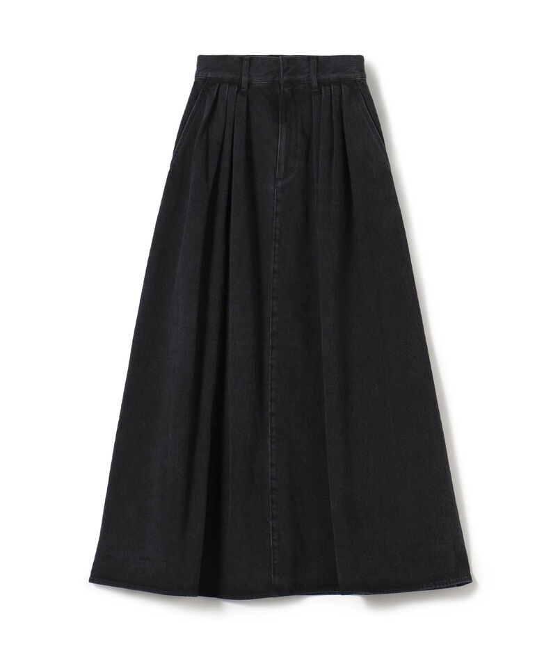 ■コットンブラックデニムフレアスカート