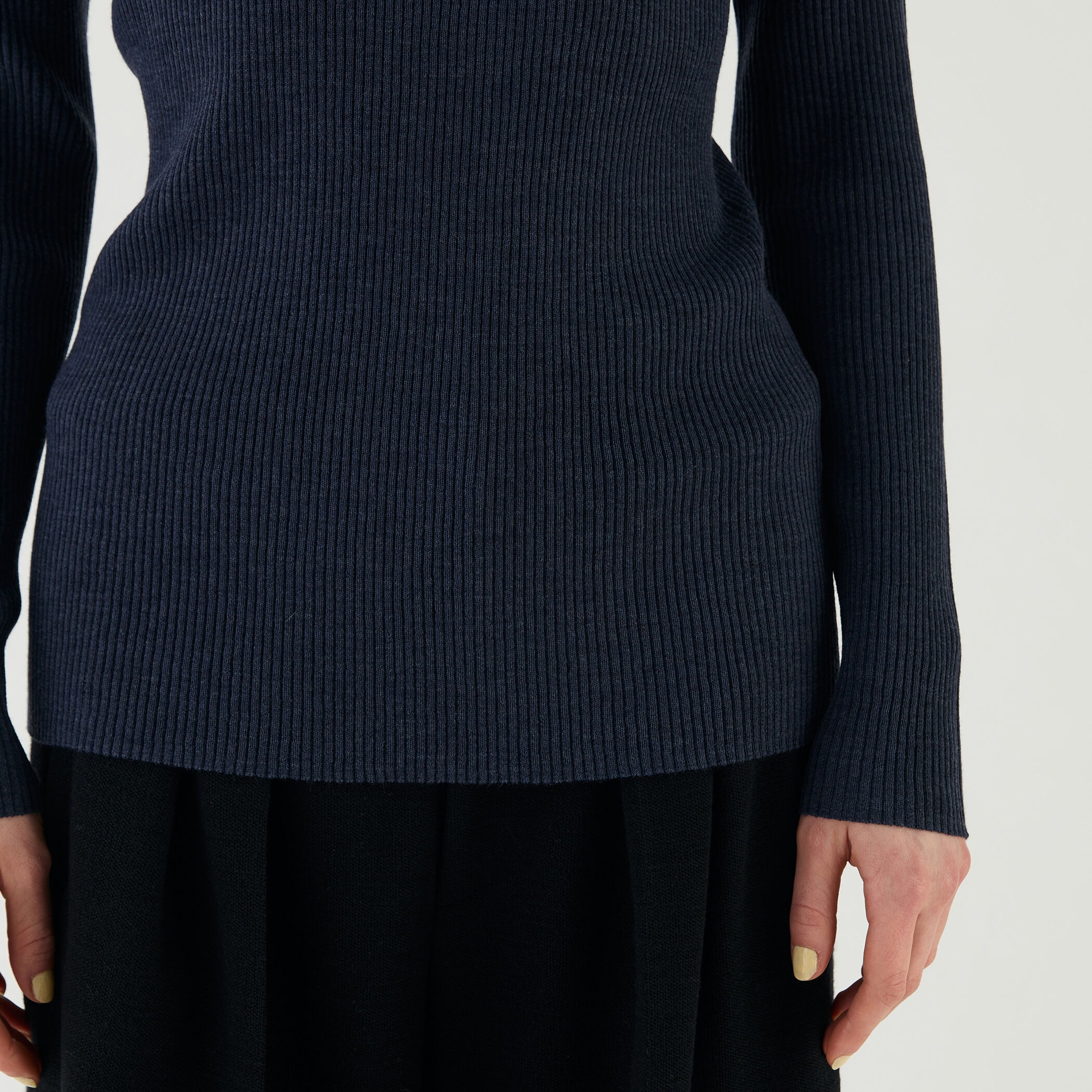 プルミエールウールリブ ビルドネックプルオーバー