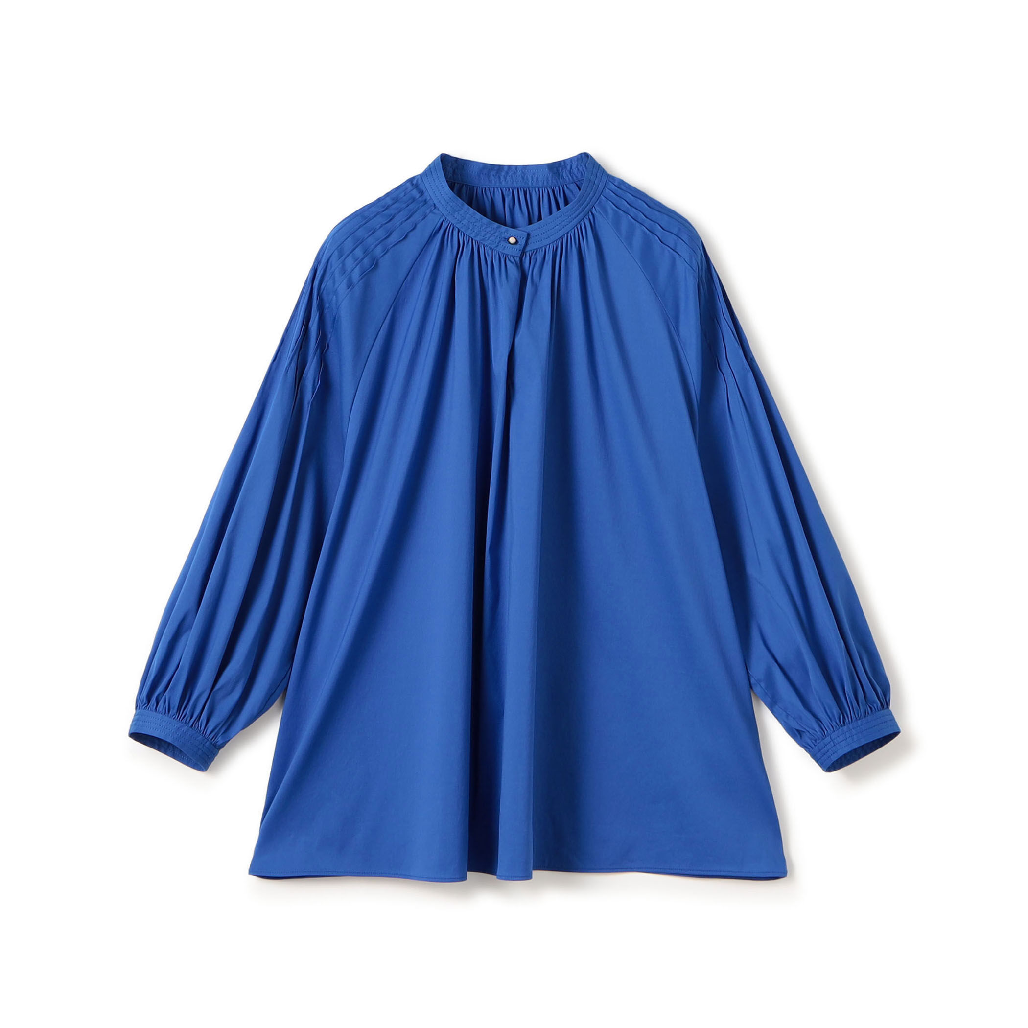 ストレッチブロード ピンタックスリーブブラウス｜トゥモローランド