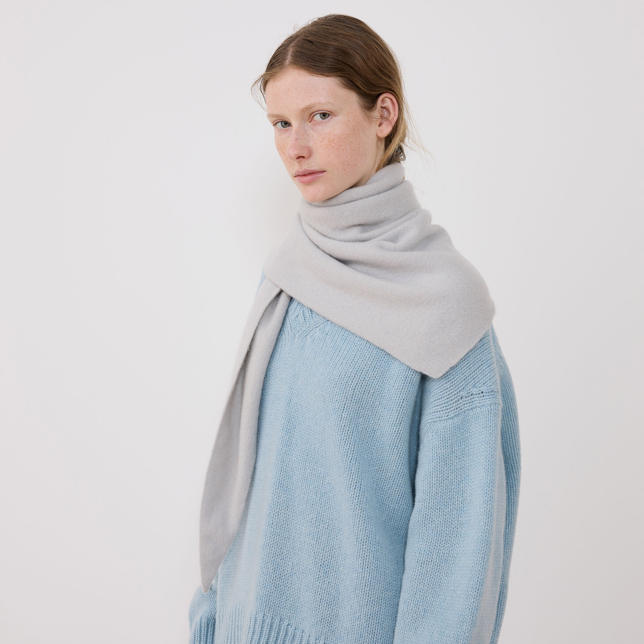 別注☆ASAUCE MELER/アソースメレ☆トライアングル☆カシミヤストール ASAUCE MELER カシミヤ シームレストライアングルストール