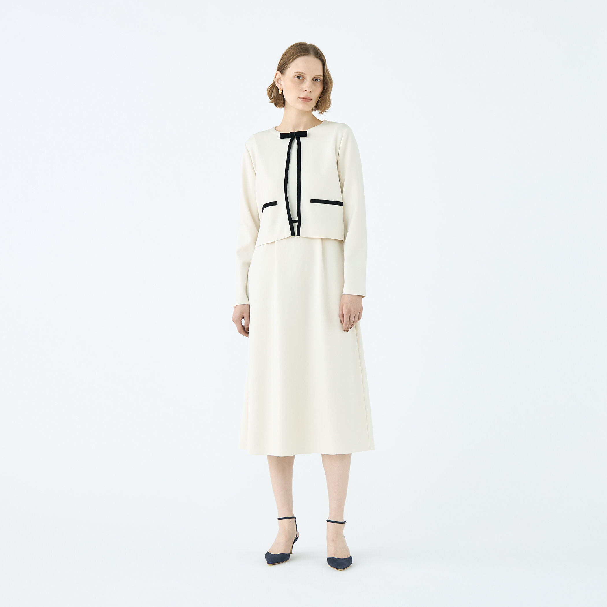 極美品 23SS✨Ballsey ミラノリブ クルーネックカーディガン 白 極美品 23SS✨Ballsey ミラノリブ クルーネックカーディガン 白