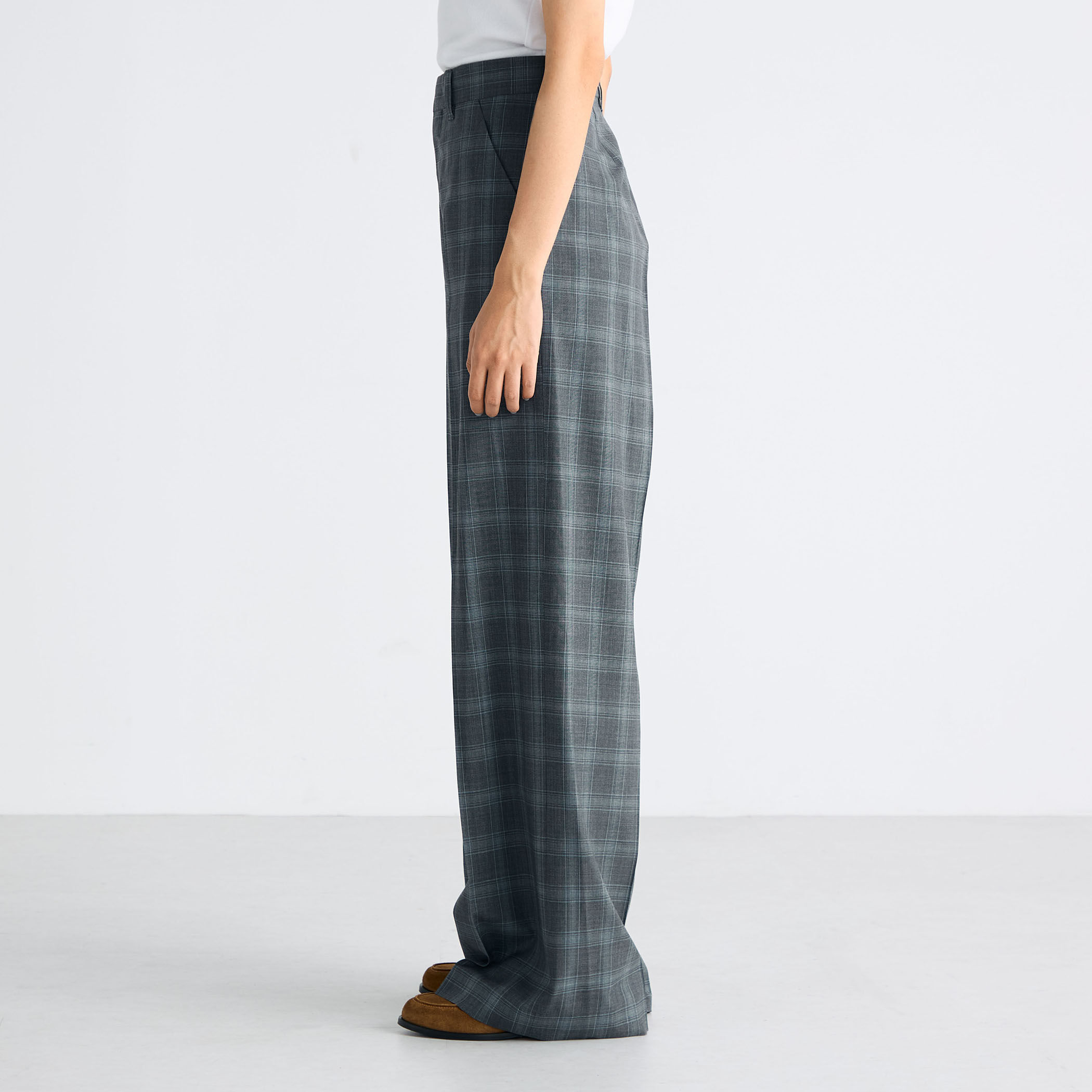 □Super140's ウールトロピカル チェックスラックス｜トゥモローランド