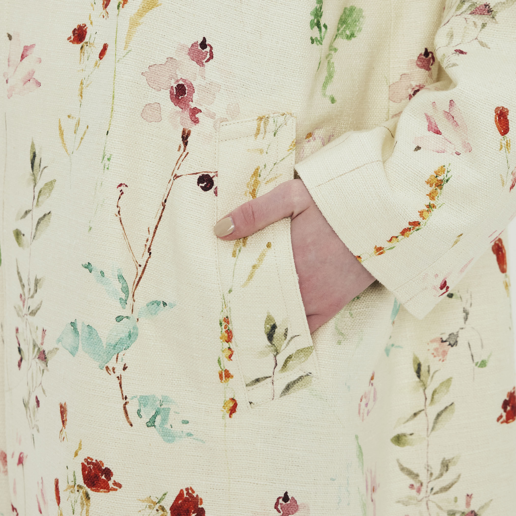 シルク フラワープリント ステンカラーコート｜トゥモローランド 公式通販